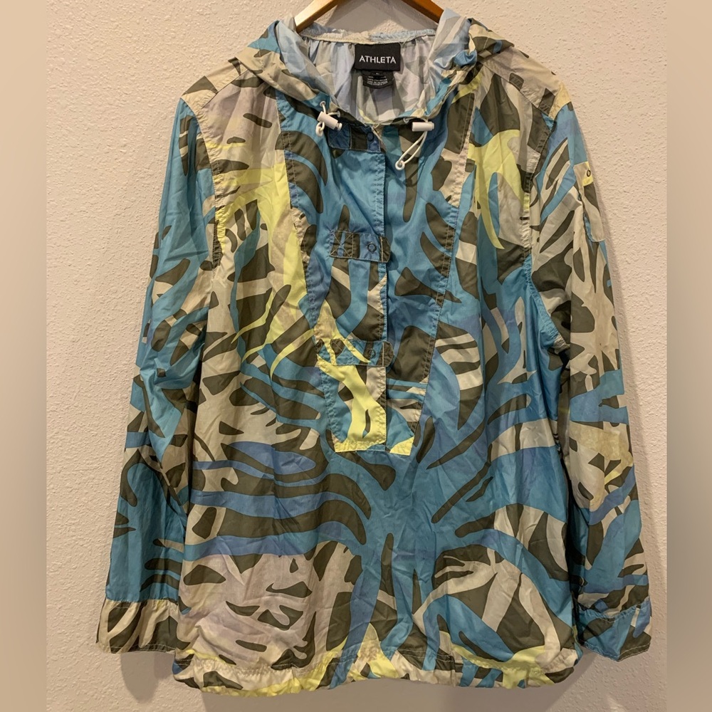 Athleta Multicolor Camouflage Lightweight Windbreaker